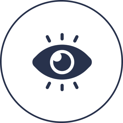 Eye icon with dark blue outline