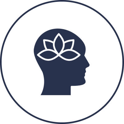 Head profile with lotus flower