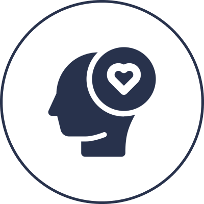 Silhouette head with heart symbol